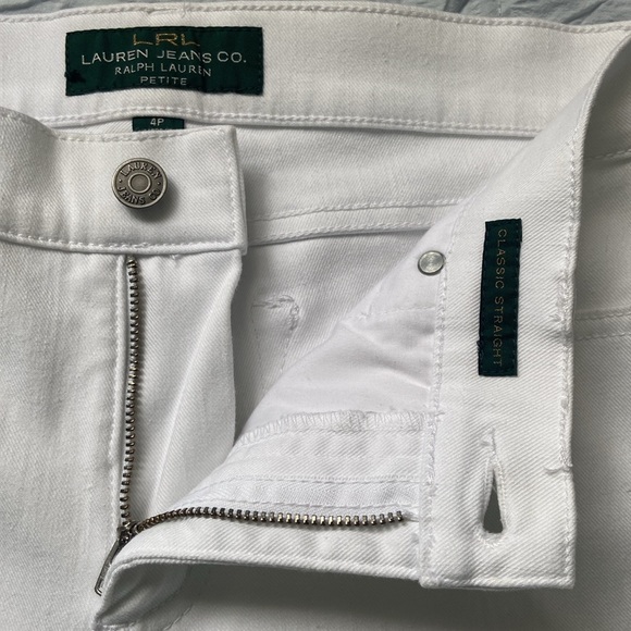 Ralph Lauren Straight Leg Denim Jeans Pants White 4 Ankle or 4P NWOT - Picture 7 of 17
